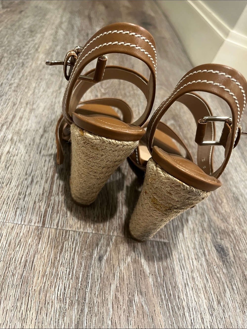 Michael Kors Tan Leather Ankle-Strap Sandals - Picture 6 of 8
